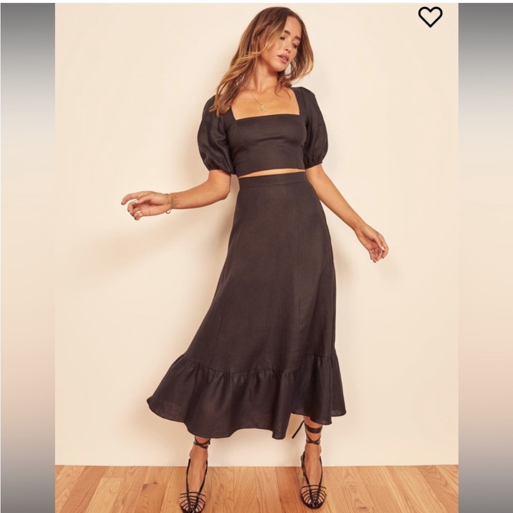 Reformation Yucca two piece set Black Sz 0
